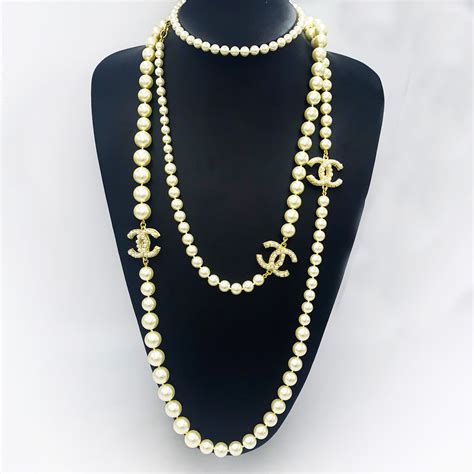 chanel pearl necklaces|chanel pearl necklace price list.